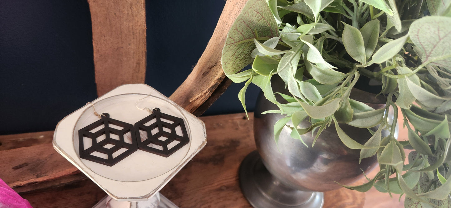 Hexagon Web Earrings