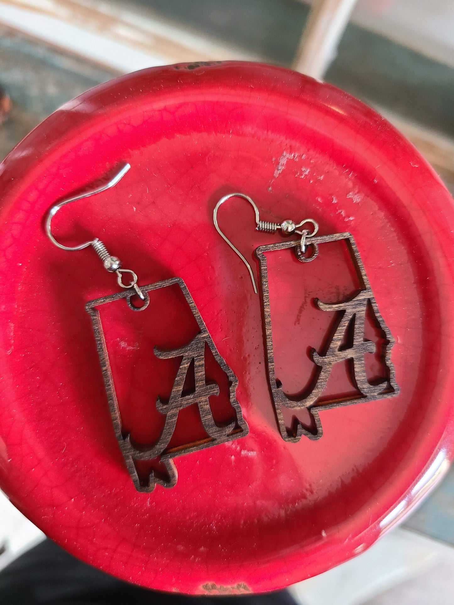 "A" logo Alabama earrings