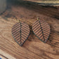 Wooden Leaf Drop Earring