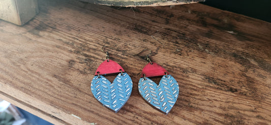 Red, White and Blue Heart earrings