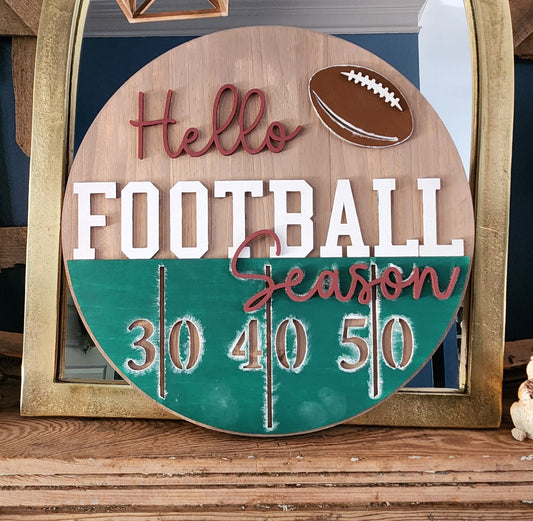 "Hello Football Season" sign