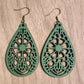 Green Floral Earrings