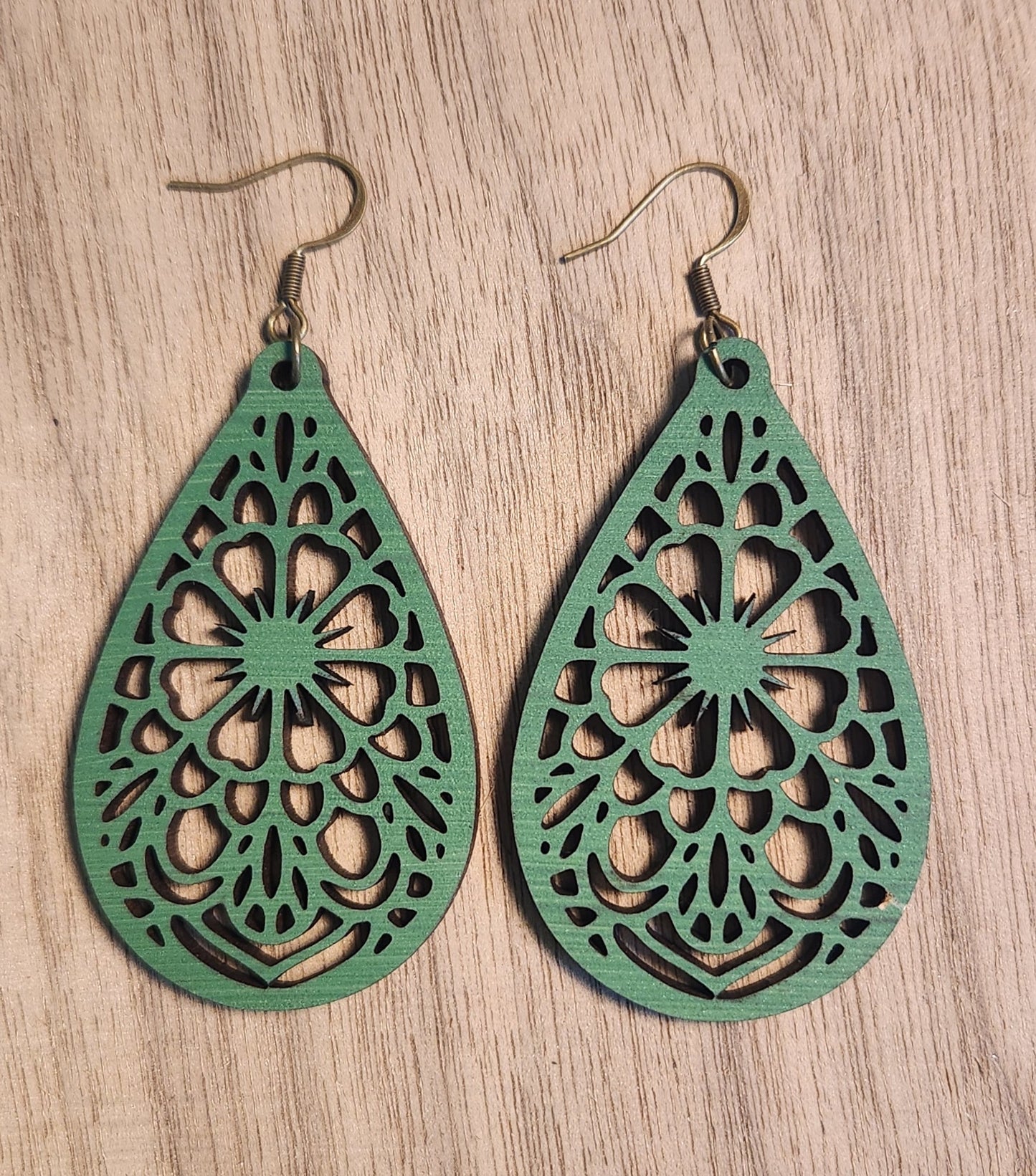 Green Floral Earrings