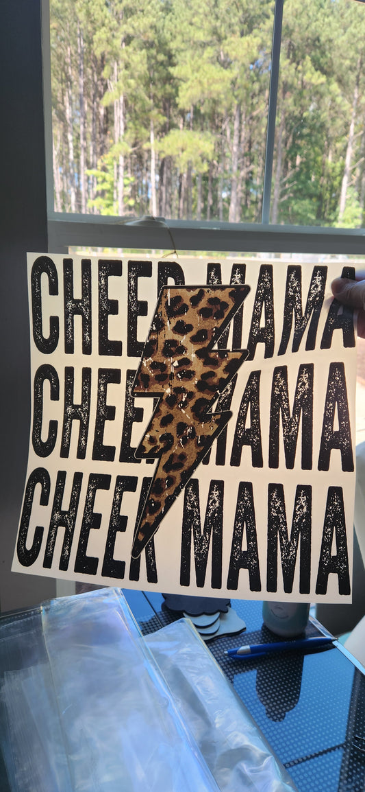 Cheer Mama (cheetah lightning bolt) T-shirt