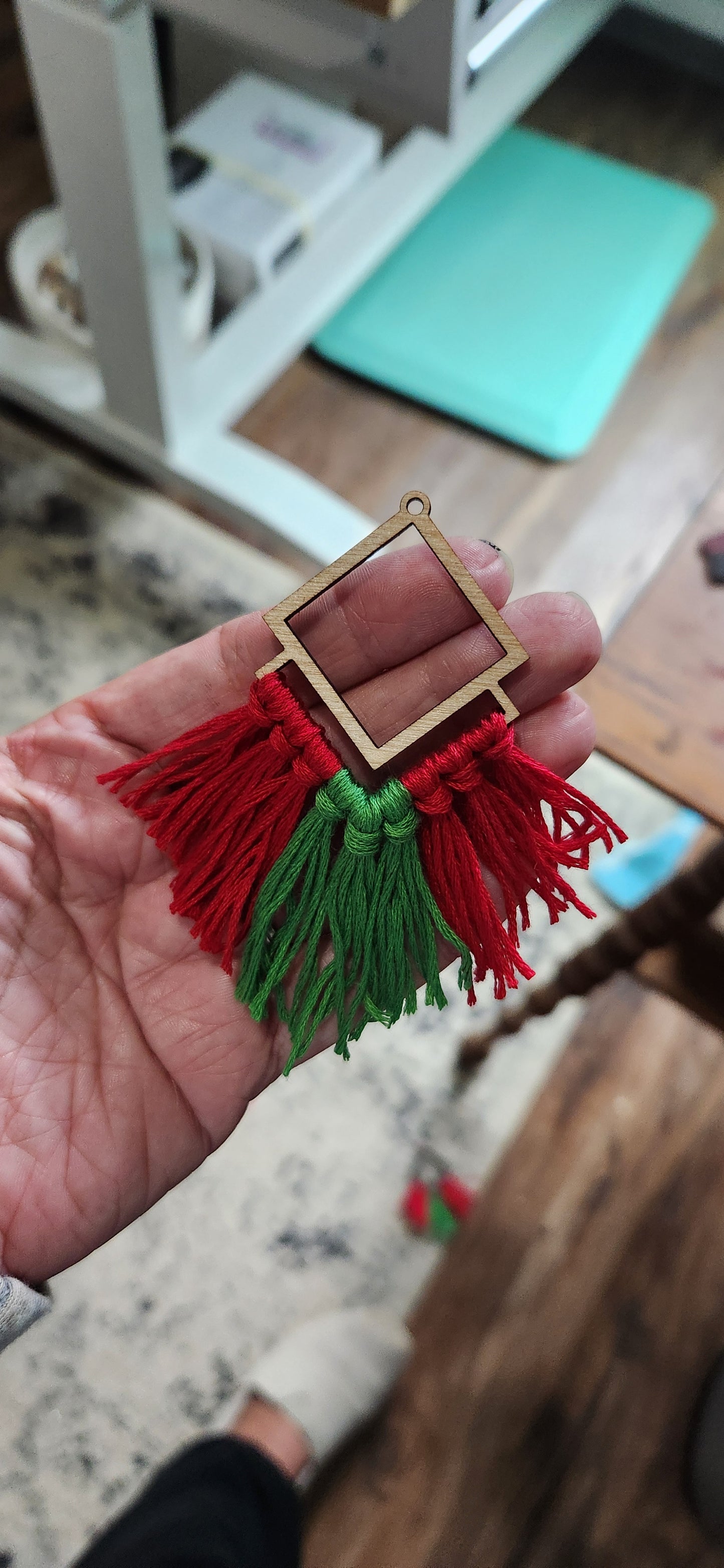 Red and Green Macrame