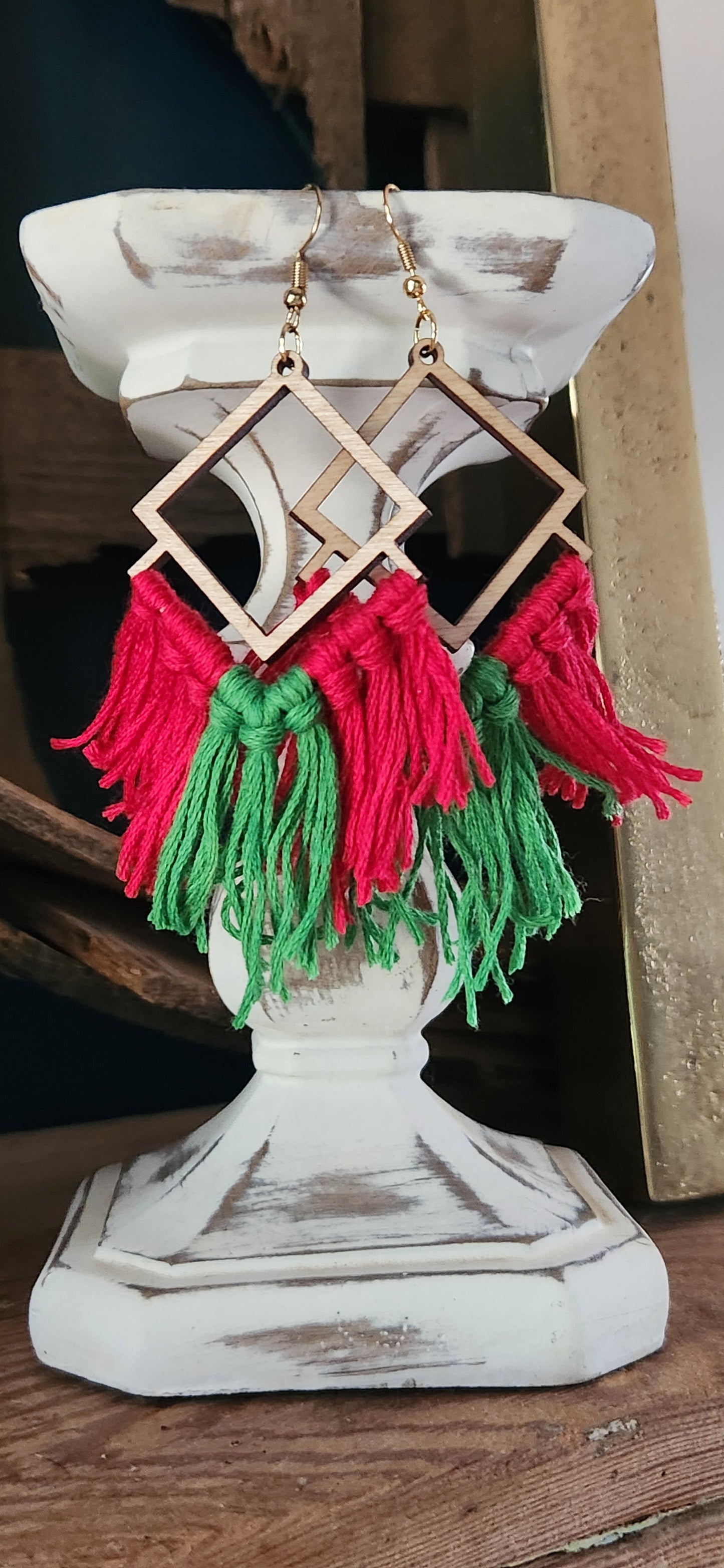 Red and Green Macrame