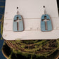 Blue Dangle Cross Earrings