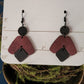 Maroon and Black Geo Dangle Earrings