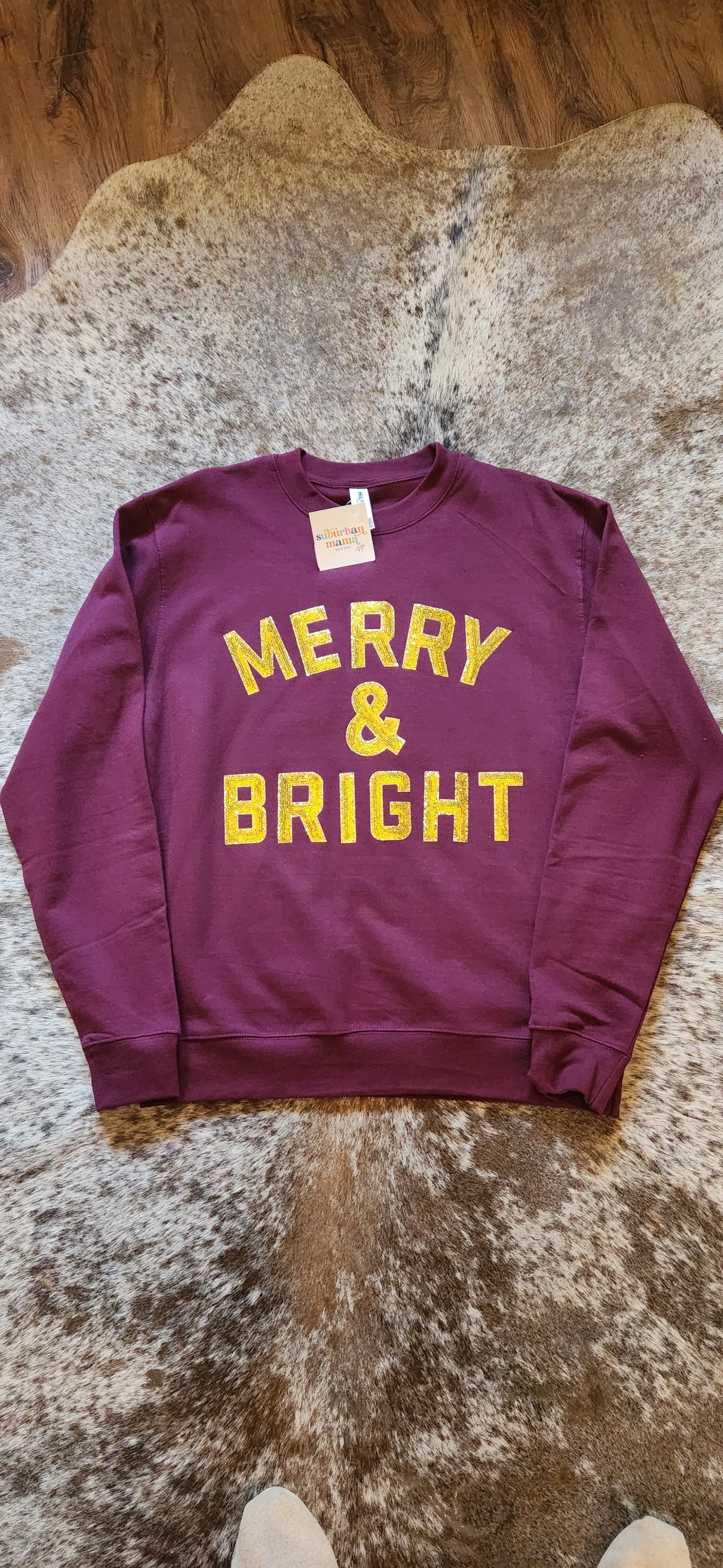 MERRY & BRIGHT (Gold letters)