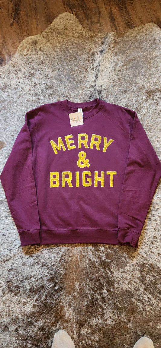 MERRY & BRIGHT (Gold letters)