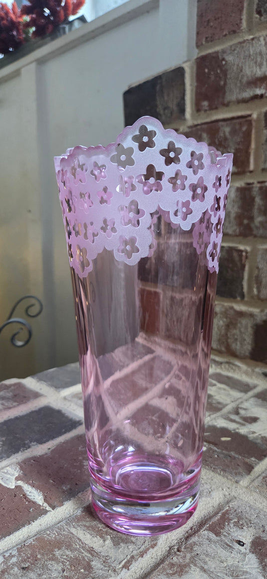 Pink Galway Irish Crystal vase